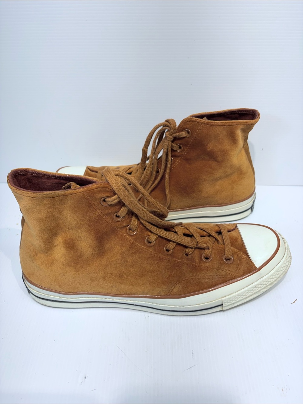 Converse Men's High-Top Suede Sneakers - Tan Brown - Size 11